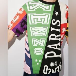 KENZO Flag Print Oversize Cotton T-Shirt, NWT, Size S